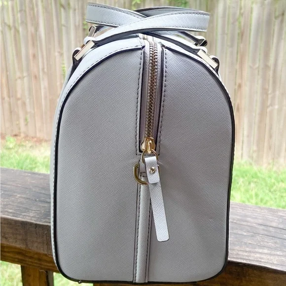 Kate Spade Light Smoke Gray Leather Structured Newbury Lane Satchel NWT - Picture 11 of 17